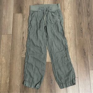 Athleta Linen Reverie Pant Green‎